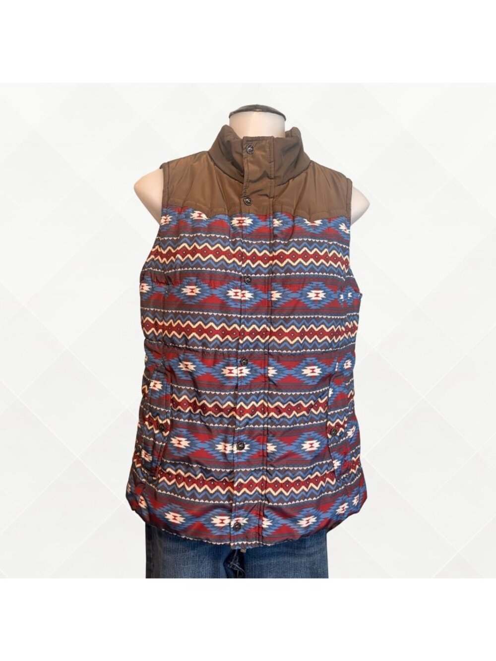 Ariat Aztec Print Vest • M • Zip Front • Woven • Pre-Loved